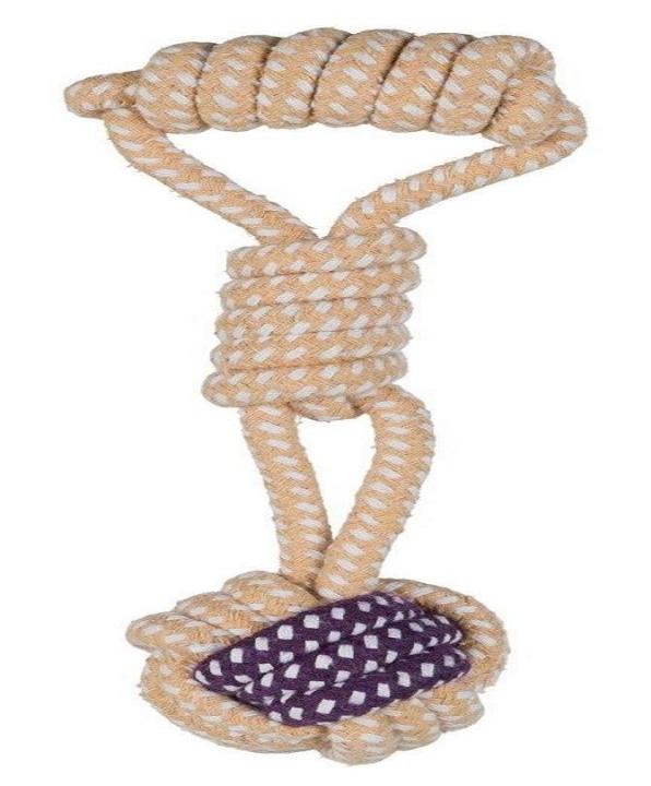 Dog Puppy Play Playing Rope With Woven-in Ball Toy