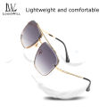 LouisWill Sunglasses Large Frame Metal Cut Edge Double Beam Driving Glasses Sunglasses Fashion Personality Sunglasses Metal UV400 UV protection Clean Vision for Men Women. 