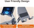 Office Shop Home Essentials iPad Stand for Desk, 360° Rotating iPad Stand, Foldable Aluminum Tablet Stand, Adjustable Holder for Pad All Smartphones. 