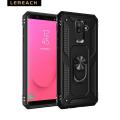 Lereach For Samsung Galaxy J8 2018 Mobile Phone Case TPU+PC Hard Ring Car Ring Bracket Shockproof Back Cover. 