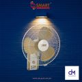 Smart Fans "Pride" model 18" Wall Bracket Fan Plastic base Metal blade-Off White-Golden  Naveed Industry. 