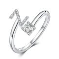 Elegant Initial Letter A-Z Crystal Zircon Fashion Rings with 1-Year Warranty. 