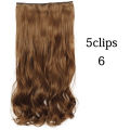 Hair Extension Natural Brown 29 Inch - Curly 5 Clips In Hair Extension For Her. 