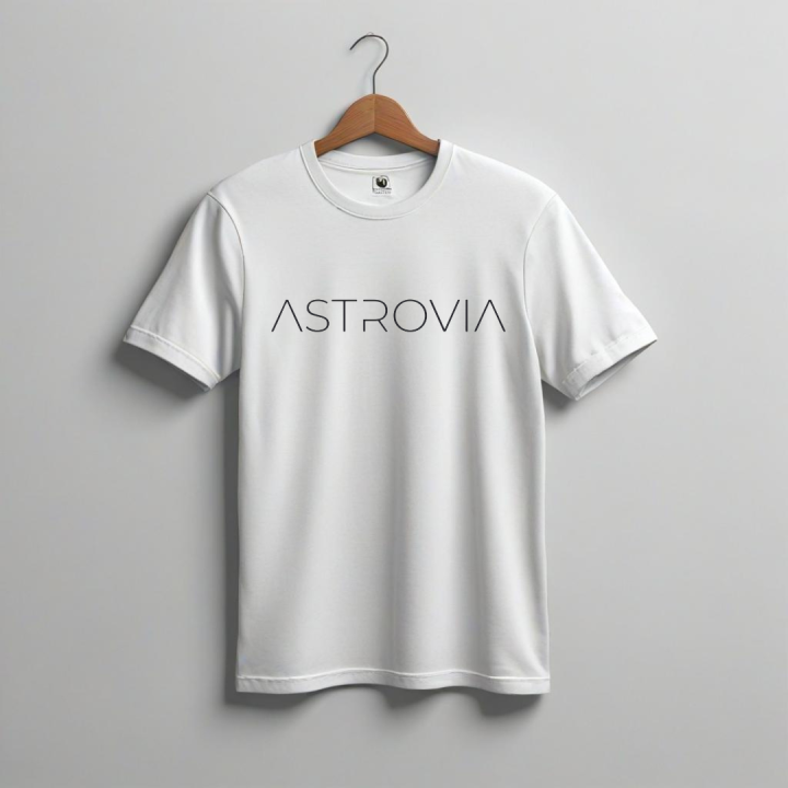 "Astrovia White Signature T-Shirt - Versatile Casual Wear for Modern Style"