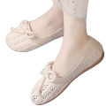 Women's Ladies Fashion Knit Cane Hollow Out Flat Loafers Casual Shoes. 