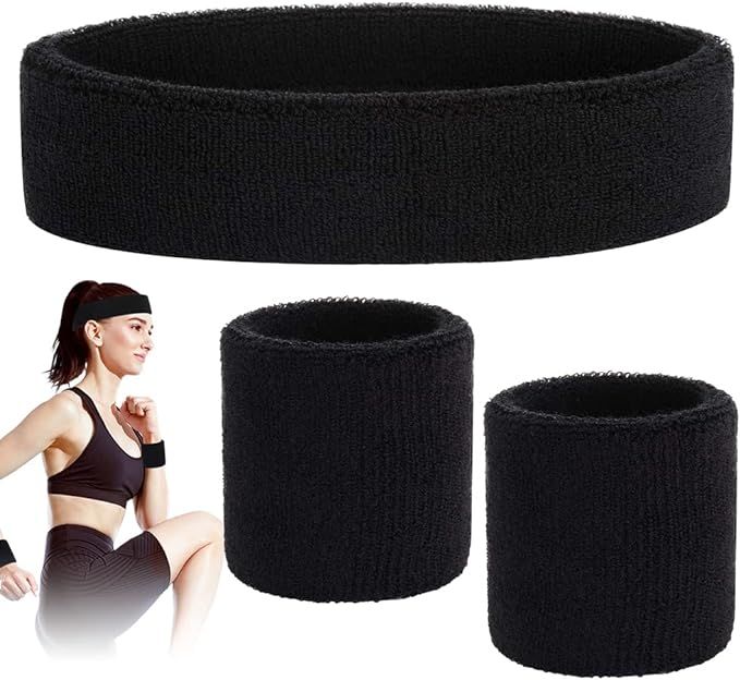 Terry Cloth Sweatbands (Set of 3)