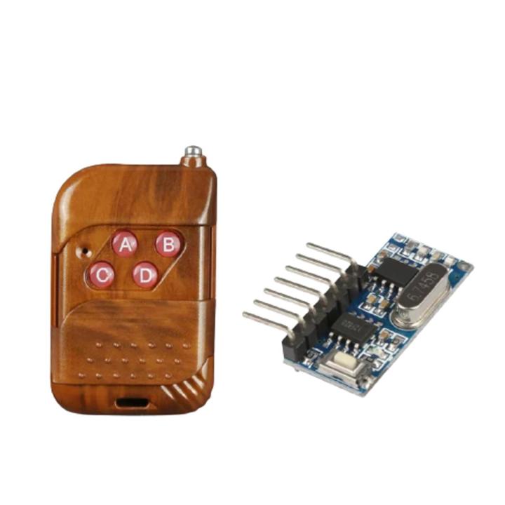 433mhz RF Relay Receiver Module Wireless 4 CH Output With Learning Button and 433 Mhz RF Remote Controls Transmitter Diy