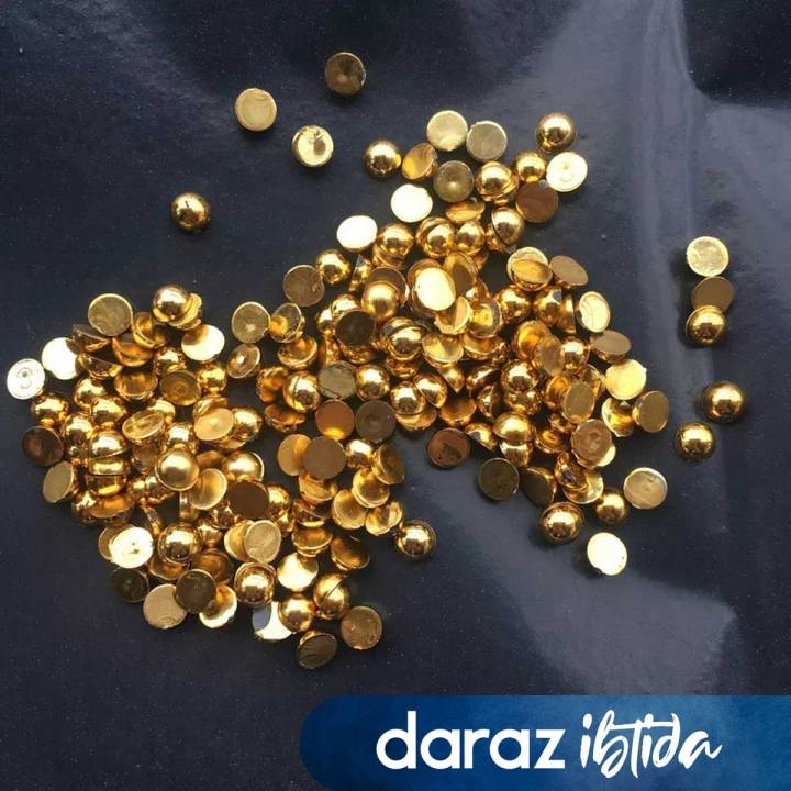 Silver Gold Half Round Flat Back Pearl Bead,8mm 140pc fashion decoration jewelry Findings for Nail Art DIY Phone craft supplies