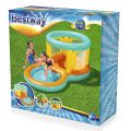4 Ft Bestway Inflatable Jumptopia Bouncer and Play Swimming Pool For Kids Solid Shape Sorting Wall Colorful Swimming Pool With Vinyl 5 Inch Depth Little Jumpers Water Splash Kid Play Fun Party Game Indoor & Outdoor Picnic With Family Easy & Simple 52385. 