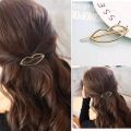 METAL Geometric Hair Clip Hair Pins Round Triangle Barrettes Hairpin Barrette Hair Claws Women Girls Fashion stylish metal Hair Accessories Gifts. 