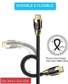 IBRA 7.5M HDMI HIGH SPEED CABLE V2.0/1.4A 18GBPS 2160P 3D TV PS4 SKY HD 4K@60HZ ULTRA HD ETHERNET AUDIO RETURN VIRGIN BT PC LAPTOP NYLON BRAIDED- IBRA BLACK GOLD ORIGINAL UK STOCK. 
