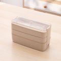 Lunch Box Large 3-layer Bento Box with Fork Spoon Perfect for School Office Lunches 1000ml Capacity. 