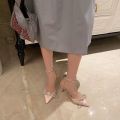 IELGY Rhinestone Bowknot Stiletto Pointed High Heels For Women. 