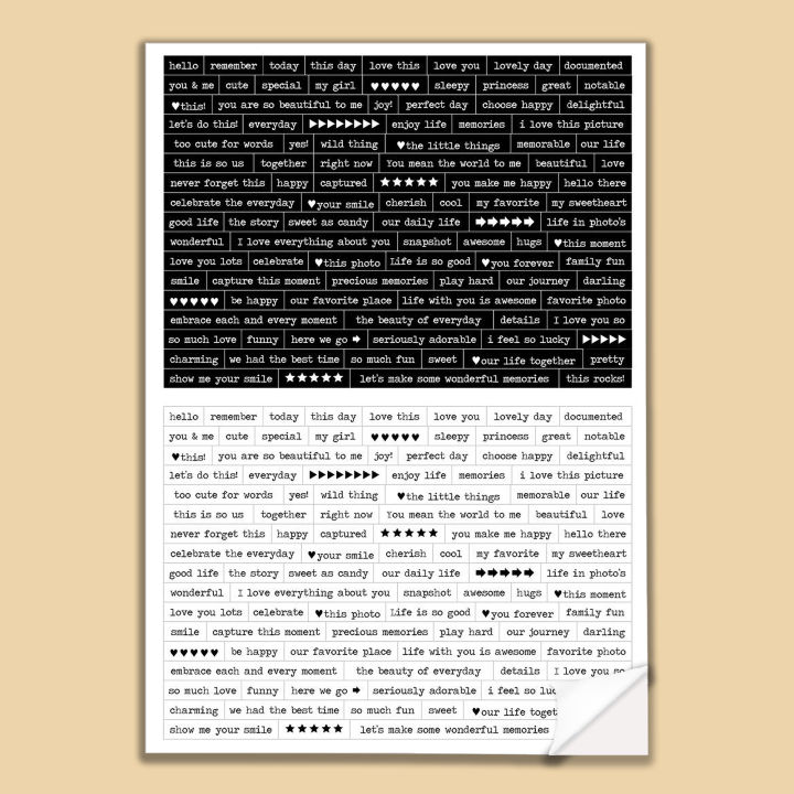 English Writing Sticker Sheet - [UNCUT] for Journals Planners ...