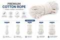 Premium Nylon Rope Heavy Duty White Plastic Rope Multipurpose Strong Durable Clothesline Camping Utility Rope 4mm 6mm 8mm 10mm 12mm. 