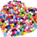 Mini Pompoms for Kids Arts and Crafts Colorful Pom Pom Balls (6-8mm) (Pack of 100 & 200). 