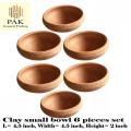 Clay Small Bowl (Piyala) - 6 Bowls set | Natural cool for drinking water | Eating custard, desserts in natual clay | Clay Crockery Pots | Earthen Crockery Pots | Terracotta Crockery Pots. 