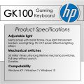 HP Mechanical Gaming Keyboard GK100 || RGB Lights, Fully Mechanical || Blue Switches for Gaming. 