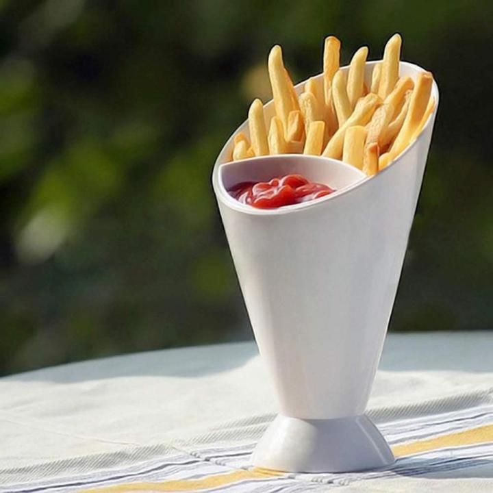 French Fries / Snacks Holder Best Dipping Cones French Fries Dipping Sauce Snack Holder Party Food Serving Bowl Serving Stand Snack Pot