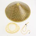 Chinese Style Straw Bamboo Sun Hat Farmer Fishing Hat Sunshade and Rainproof Hand-Woven Adult Travel Straw Hat. 