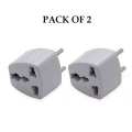 Pack of 2 Multi plug three to two pin converter for mobiles. 