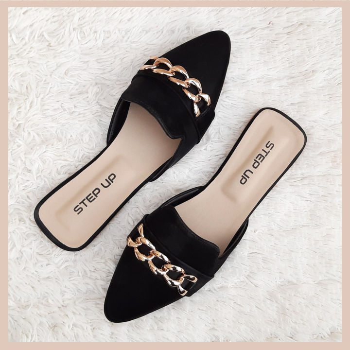 Women's%20shoes%20Flat%20Black%20Pumps%20With%20Chain%20Embellishment%20-%20Image%207
