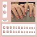 24Pcs Vintage Short Star Fake Nails with Glue DIY Art Design False Nails Wearable Nails Stylish Pattern Artificial Nails. 