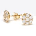 Huitan Luxury Gold Color Brilliant Cubic Zirconia Stud Earrings for Women Dainty Small Female Earring Gifts Classic Jewelry. 