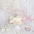 4PCS Bubble Ball Shape Cake Toppers Colorful Transparent Ball Party Baking Cake Dessert Decoration. 