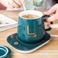 Multipurpose 350 ML 55℃ Intelligent Constant Thermostatic USB charging Ceramic Coffee Mug Warmer, USB coaster Warmer Pad Electric Beverage Warmer with Auto Shut Off and Heating Function Electric Beverage Warmer Plate 220V 15W. 