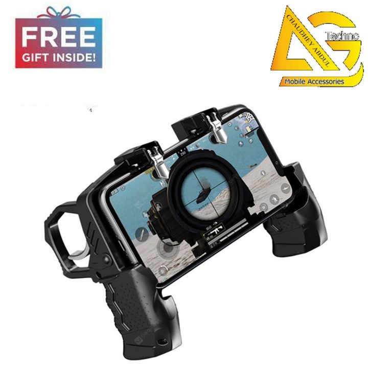 Mobile Game Controller Trigger Fire Buttons L1R1 Shooter Joystick 4.7- 6.5 inch Android Phone For PUBG/Call of Duty/Fortnite - Black