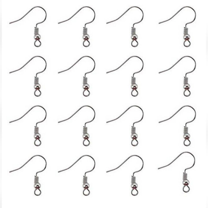 100 Pieces Silver Earring Hooks Base For Jewelry Making