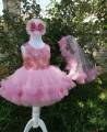 fancy pink sequin tail frock for baby girls. 