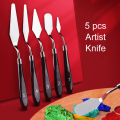 Keep Smiling Wooden Painting knife Set For Painting Pack of 5. 