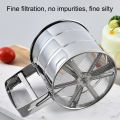 Stainless Steel Flour Sieve, 3 Cup Rotating Crank Pastry Sieve Flour Kitchen Craft Stainless Steel for Home Bakeries Pastries Flour Ice Sugar. 