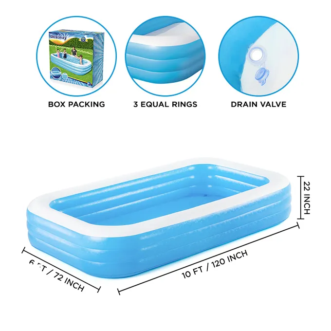 Bestway 54009 Inflatable Large Kids Family Swimming Pool 10 foot