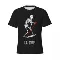 Lil Peep skeleton T shirts for men women polyester novelty T-shirt o neck tee shirt short sleeve tops graphic printed. 
