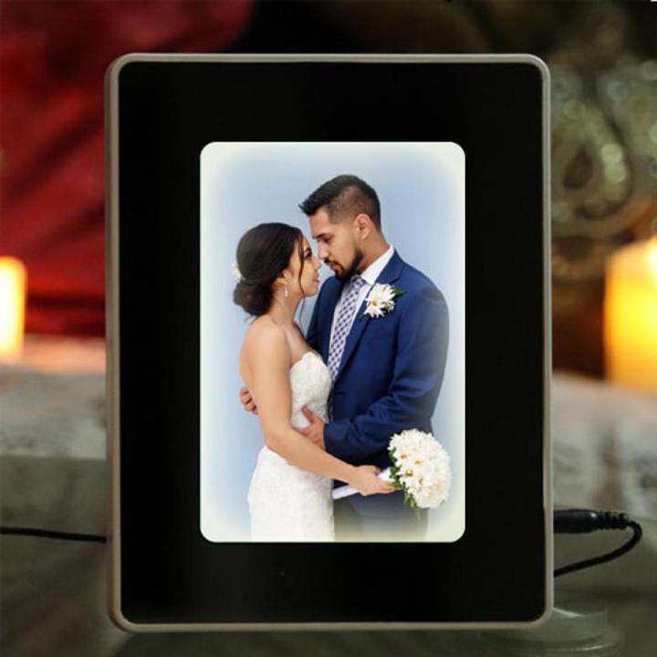 3 In 1 Magic Mirror Photo Frame  LED Light + PhotoFrame + Mirror Imported Quality