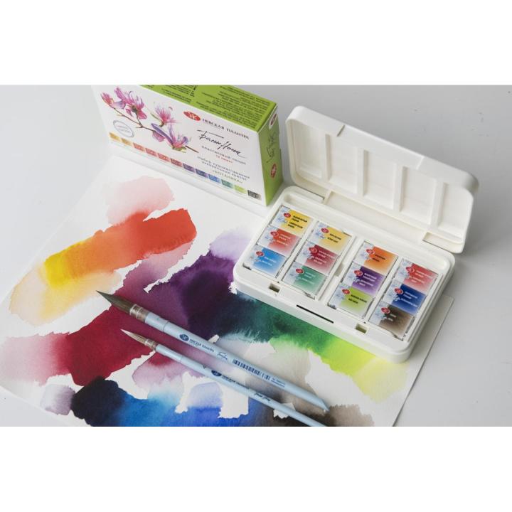 Wight Night Full Pan Water Color Botanica Set Of 12 Pcs