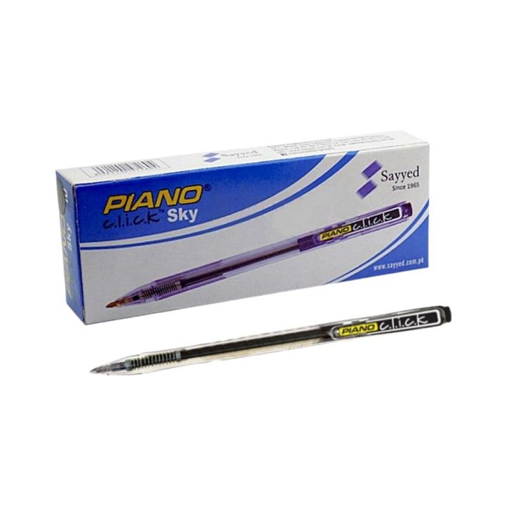 PIANO Click Sky Ball pen - Black Color (Pack of 10 Pcs)