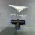3 Way T shaped Pneumatic Connector 6mm 8mm 10mm OD Pipe Push In Air Gas Slip Lock Quick Connector Adapters. 