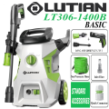 LUTIAN - LT306-1400B -110 BAR HIGH CAR PRESSURE WASHER - 1400 WATTS - AUTO START - SELF PRIMING - PORTABLE - 2 IN 1 GUN ( LONG & SHORT). 