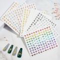 1pcs etro English Letter esign ail Art Stier 3 Self-adhesie bet er ail Art ecal Small Letter ail Wraps. 