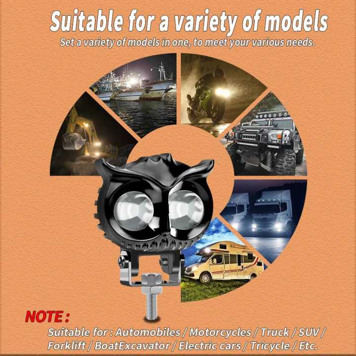 HJG%20Owl%20Spot%20Light%20For%20Bike%20Car%20Jeeps%20Motorcycle%20White%20Yellow%20+%20Flash%20Led%20Headlight%201%20Pcx%20-%203%20Functions%20-%20Image%207