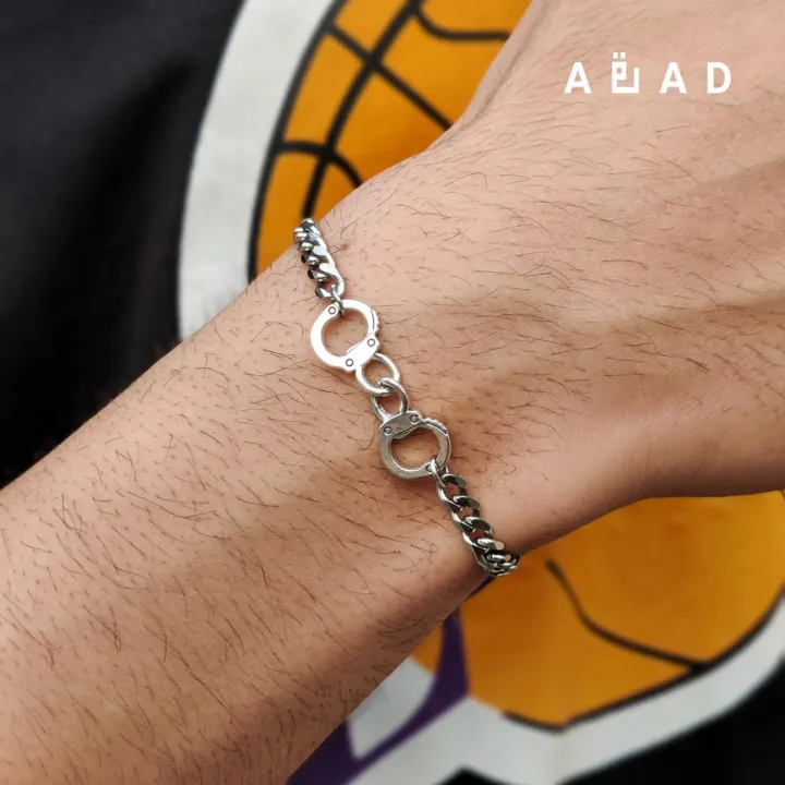 IMPRISONED | Handcuff Bracelet | Bracelet for boys | Cuff bracelet | Mens jewellery bracelets | Chain bracelet for men | Accessories for men | Karra for men | Bracelets for men | Stainless steel bracelet for men | Bracelet for boys | Mens jewellery | AQAD