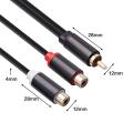 RCA Male Cable to 2RCA Female Audio Cable 2 RCA Male Splitter Aux Cable for TV PC DVD Speaker Audio Amplifiers Subwoofer. 