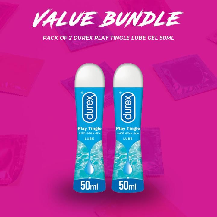 Durex Pack of 2 - Durex Play Tingle Lube Water Based Lube 50ml