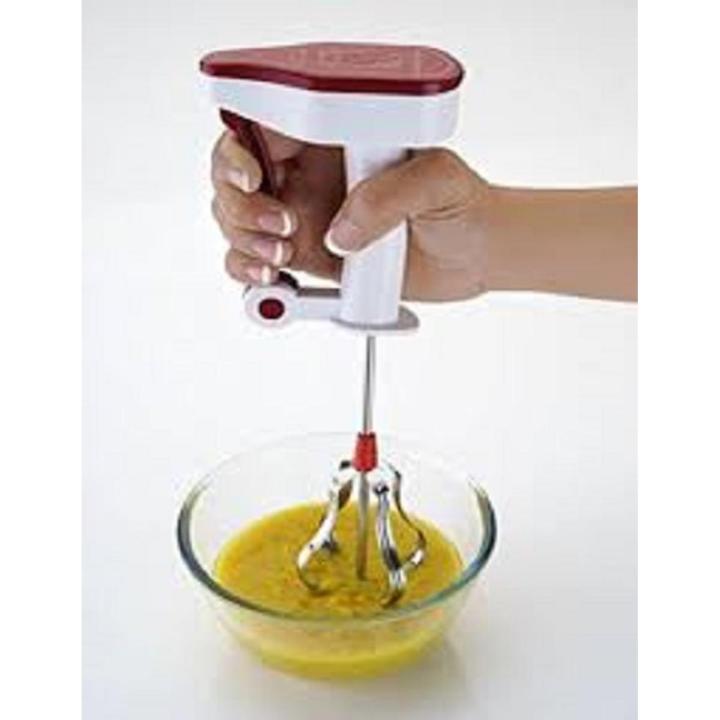 New Semi-automatic Mixer Egg Beater Manual Self Turning Stainless Steel Whisk Hand Blender Egg Cream, Easy flow blender 5x faster