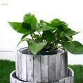 Garden Planter Wooden Flower Planter Pot Flowerpot Wooden Flower Pot Vintage Style Plant Pot for Garden Home Tabletop Indoor Outdoor Balcony. 