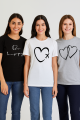 Pack of 3 T shirts for women & Girl printed round neck summer wear. 